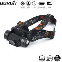 BORUiT 020 Bewegungsmelder LED-Stirnlampe 1000 lm Typ C wiederaufladbarer Scheinwerfer wasserdicht Camping Jagd Stirnlampe