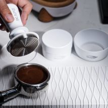IKAPE Espresso Tamper V3, Premium Barista Coffee Tamper with Calibrated Spring Loaded, 100% Stainless Steel Base Tamper (White)