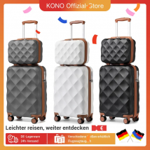 Set di valigie da 2 pezzi British Traveller |   Custodia da cabina con serratura TSA e borsa da toilette |   4 rulli doppi |   31 + 54 cm