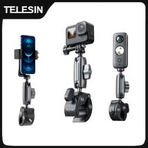 Telescopin ciclismo moto Clip braccio magico 360 ° lega di alluminio Super Clamp 1/4 "foro per fotocamera GoPro cellulare Action Camera
