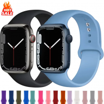 Correa de silicona para Apple Watch, pulsera deportiva de 49mm, 40mm, 44mm, 45mm, 46mm, 42mm, 41mm, 38mm, iWatch series 10, 9, 8, 3, SE ultra 2
