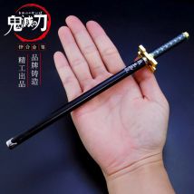 20CM Anime Demon Slayer Sword Model Gel Pen Kimetsu No Yaiba Tanjirou Weapon Black Refill Cosplay