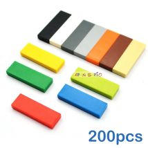 200 stücke Glatte 1x3 Punkte DIY Bausteine Dünne Figur Pädagogisches Kreatives Spielzeug für Kinder Größe Kompatibel mit 63864 Ziegel