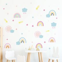 Cartoon süße Wolke Regenbogen Wandaufkleber Kinderzimmer Wandkunst Dekoration für Schlafzimmer Mädchen Geschenk Home Decor Wohnzimmer Wandtattoos
