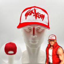King of Fighters Fatal Fury Terry Bogard Cosplay Baseball Caps Red Embroidery Hat Adjustable Hats Adult Unisex Costume Prop