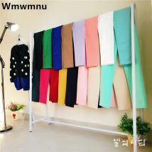 Lässige Büro knöchel lange 90cm Hosen Frauen übergroße 4xl schlanke Pantalones mittlere Taille Süßigkeiten Farbe Bleistift Jogging hose neue Hose