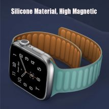 Silikon-Gliederarmband für Apple Watch Band 44 mm 40 mm 45 mm 41 mm 46 mm 49 mm Magnetschlaufenarmband iWatch Serie SE 7 8 9 Ultra 2 10