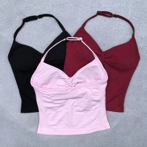 Adjustable sports top with straps for women, Gym top with an exposed back. Built-in fastener, Yoga clothing,