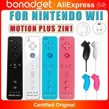 Für Nintendo Wii/Will U Joystick 2-in-1 Kabelloser Fernbedienungs-Gamepad-Controller-Set Optional mit Motion Plus und Silikonhülle für Videospiele