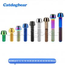 Catdogbear Titanium Bolt M4/M5x8 9 12 15 16 18 20 25 30 35 40 45 50 55 60mm Allen Key Taper Head Screw For Bicycle Stem Seatpost