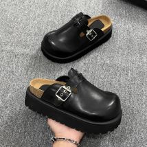 Chunky Heel Plattform Frauen Pantoletten Schuhe Mode Metall Dekoration Gürtel Schnalle Alle Spiel Casual Hausschuhe Outdoor Dame Strand Schuhe