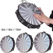 1Pc Strahlendes Tamburin 6/8/10 zoll Tamburin Musical Pädagogisches Instrument Rhythmus Percussion Tamburin (Doppel Reihe)