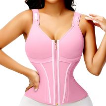 Double Compression Vest Bra Waist Trainer Corset with 17 Steel Bone Flat Belly Strap Slim Body Shaper Fajas Colombianas Girdles