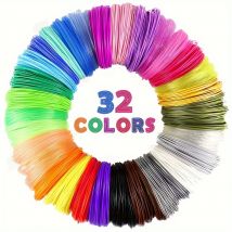 Filamento per penna 3D da 32 colori PLA da 1,75 mm, ciascuno colore 10 piedi (3 m), totale 320 piedi (96 m) Ricariche per filamento penna 3D, colore casuale