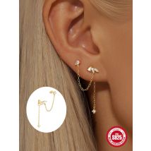 ROXI Long Chains Stud Earrings For Women Tassel Chain  925 Sterling Silver Earrings Jewelry Pendientes Plata 925 Silver Earings