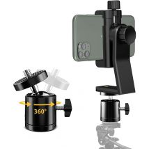 Adaptador de montaje de trípode Universal para teléfono móvil, trípode con cabeza de bola 360 giratoria para Samsung, iPhone, palo de Selfie, monopié