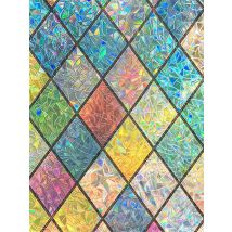 Fenster-Sichtschutzfolie, Glas-Fensterfolie, Regenbogen-Fensterfolie, Fensteraufkleber, nicht klebend, wiederverwendbar, dekorativ für den Raum