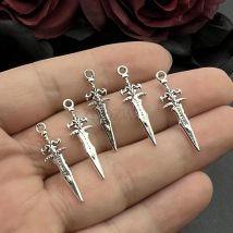 20 Stück 29*9mm Großhandel Metalllegierung Mini Schwert Charms Waffen Anhänger für Schmuckherstellung DIY Handarbeit Handwerk Anhänger Zubehör