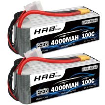 HRB 6S Lipo batería 22,2 V 4000mah RC Drone batería 100C con conector XT90 para RC coche camión RC avión 550 700 helicóptero