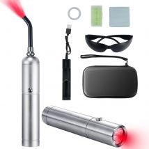 SucceBuy Dispositivo per terapia della luce rossa Bacchetta per terapia della luce del viso e del corpo 2 in 1 per terapia della luce rossa portatile per bocca articolare, naso, orecchio