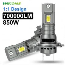 YHKOMS 850W Canbus H7 LED Car Headlights 1:1 Mini Size LED Bulb 6000K 700000LM Auto Lamp Fog Light CSP Wireless Car LED with Fan