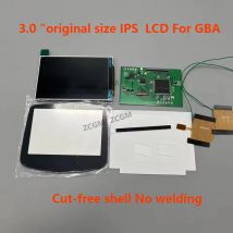 Pantalla LCD IPS de tamaño Original de 3,0 "para carcasa sin cortes GBA, pantalla sin soldadura para Gameboy advance GBA, brillo destacado LCD