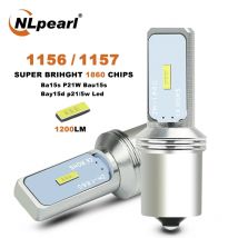 NLpearl 1X Signal Lamp 1156 Ba15s P21w Bau15s Py21w Led Bulbs CSP 1860 SMD 1157 Bay15d P21/5w Car Turn Signal Lights Brake Lamp