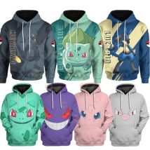 Cute Pokemon Kids Baby Boy Hoodies Anime Pikachu Cartoon Boys Girls Sweatshirts Spring and AutumnThin Coats Children's Hooded