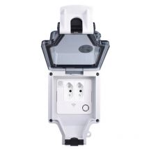 Coswall Tuya Wifi Voice Control IP66 Waterproof 20A Brazil Brasil Socket Timer Switch Programmable Work With Alexa Google Home