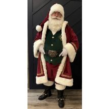 Vintage Santa Claus Cosplay Costume Suit  Saint Nicholas Men's Christmas Uniform Jacket Vest Pants Hat Suit Custom Made