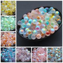 10 Stück Runde Kugeln 12mm Mondlicht Ohne Loch Glaskugeln aus Kristallglas für Schmuckherstellung DIY Bastelbedarf