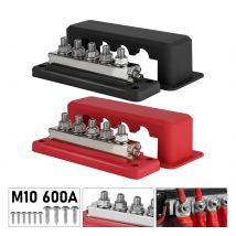Listwa zaciskowa samochodowa M10 5-pozycyjna listwa zaciskowa do rozdzielania zasilania do kampera, samochodu, łodzi, jachtu, ciężarówki 600A 12V-48V DC