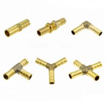 T-Stück Y 3 4-Wege-Messing-Schlauchverbinder Splicer Barb Rohrverschraubung 4 6 8 10 12 19 mm 25 mm Schwanz pneumatischer Luft-Wasserschlauch-Koppler-Adapter