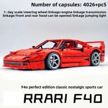 4026PCS Technical LOX Edition F40  Assembly MOC 140629 Building Block Car Supercar Model Adult High Difficulty Racing Toys