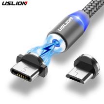 USLION LED Magnetisches USB-Kabel Schnellladung USB Typ C Telefonkabel Magnet Ladegerät Datenladung Micro USB Für iPhone 14 Für Xiaomi