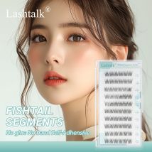 Lashtalk No Band Falsche Wimpern, Cluster, selbstklebende Fischschwanz-Segmente, Wimpern, Anime, natürlich, weich, kein Kleber erforderlich, Schönheits-Make-up