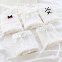 Cotton Briefs Women's Panties Lace Seamless Underwear Girls Female Underpants Bow White Color Трусы Женские Lencerias Sexy
