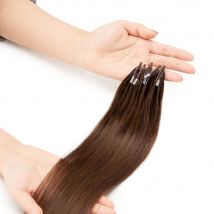 8D Micro Link Haarverlängerungen Echthaar Nano Ringe mit Fischlinie Haarverlängerung Unsichtbare Mechine Remy 0,6 g/Stück 50 Stränge/Packung