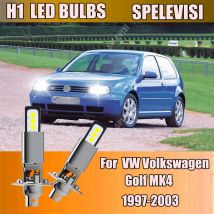 2Pcs H1 448 LED Headlight Bulbs Hi Beam Top-Grade Aluminum Construction For VW Golf MK4 1997-2003 1998 1999 2000 2001 2002