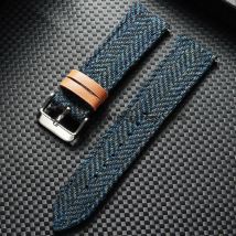 Leder Tweed Nylon Armband Armband für Omega für Seiko 18/20/22mm Männer Frauen Ersatz Armband Vintage Tweed Stoff Armband