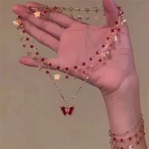 Collana di nappe a farfalla con zirconi di cristallo di lusso per le donne Elegante collana a catena con clavicola a doppio strato Gioielli da sposa per feste