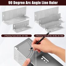 Verstellbarer linearer Bogenreißer aus Edelstahl 90 °   Präzisions-Werkzeug zum Markieren von flexiblen Winkeln, rostfreie Bohrmarkierungen für die Metallbearbeitung
