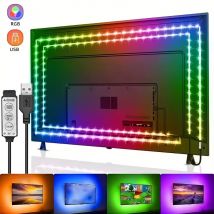 Luci a LED per TV Striscia LED con controllo a 3 tasti Luci a nastro USB 5V per retroilluminazione TV Decorazione per feste a casa Nastro flessibile