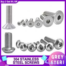 M5 M6 M8 304 viti a brugola in acciaio inossidabile ISO7380 bullone a testa tonda bulloni a testa svasata viti a esagono incassato 2-20 pz