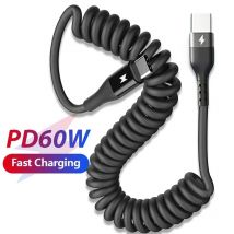 PD 60 W Schnellladefeder USB C auf Typ C Kabel für iPhone 15 Pro Max Samsung Xiaomi Huawei Telefon Autoladegerät Typ-C-Kabel