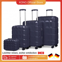 KONO-Juego de cajas de 4 piezas, Juego de 4 rollos de bloqueo TSA, Material ABS, carro en estuche de belleza naranja