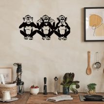 Drei weise Affen Metall Wand kunst-Affe Trio Dekor sehen kein Übel hören keine bösen Metall arbeiten Skulptur ideales Geschenk