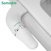 SAMODRA Accessorio per bidet ultra sottile per sedile WC - Doppio ugello, pressione dell'acqua regolabile, spruzzatore per culo non elettrico