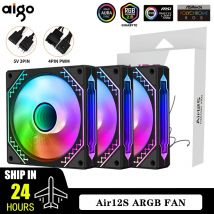 Aigo air12s fall lüfter ventoinha pc computer 120mm rgb lüfter 4pin pwm cpu lüfter 3 pin5v unbegrenzter raum argb 12cm ventilator