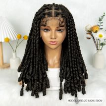 20 Zoll volle Spitze gedrehte geflochtene Perücken mit Babyhaar synthetische Bantu-Zöpfe Lace-Front-Perücken für schwarze Frauen natürliche HD-Spitzenperücken